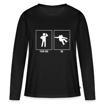 Dein Vater - Ich - Extrem-Snowboarding - Frauen Premium Bio Langarmshirt - Schwarz - Vorne - Julia (174cm)