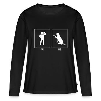 You - Me - Friendly Dog - Women's Premium Organic Long Sleeve Shirt - black - Front - Julia (174cm)