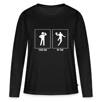 Ton père - Mon père - Basketball Slam Dunk - T-shirt manches longues Premium bio Femme - noir - Devant - Julia (174cm)