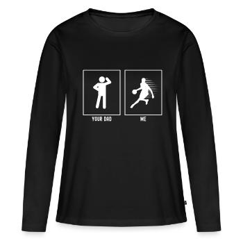 Ton père - Moi - Dribble rapide Basketball - T-shirt manches longues Premium bio Femme - noir - Devant - Julia (174cm)