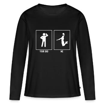 Ton père - Moi - Basketball Slam Dunk - T-shirt manches longues Premium bio Femme - noir - Devant - Julia (174cm)