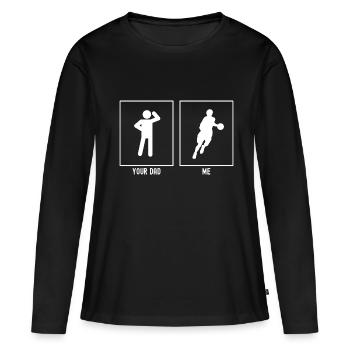 Ton père - Moi - Dribble lent - T-shirt manches longues Premium bio Femme - noir - Devant - Julia (174cm)