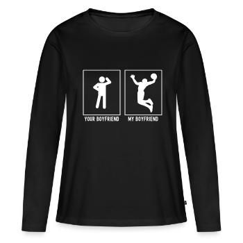 Votre ami - Mon ami - Basketball Slam Dunk - T-shirt manches longues Premium bio Femme - noir - Devant - Julia (174cm)