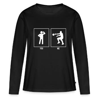Vous - Moi - Pass Basketball - T-shirt manches longues Premium bio Femme - noir - Devant - Julia (174cm)