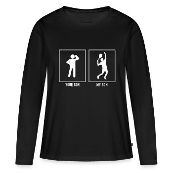 Ton fils - Mon fils - Tennis Serve - T-shirt manches longues Premium bio Femme - noir - Devant - Julia (174cm)