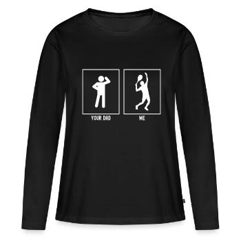 Ton père - Moi - Tennis Serve - T-shirt manches longues Premium bio Femme - noir - Devant - Julia (174cm)