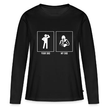 Ton père - Mon père - Boxing Block Illustration - T-shirt manches longues Premium bio Femme - noir - Devant - Julia (174cm)