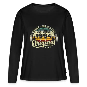 September 1994 Jubiläum 1994 September 1994 - Frauen Premium Bio Langarmshirt - Schwarz - Vorne - Julia (174cm)