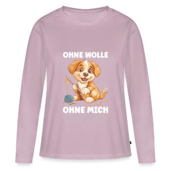 Funny Saying Crochet Knitting Wool Sewing - Women's Premium Organic Long Sleeve Shirt - dusky pink - Front - Julia (174cm)