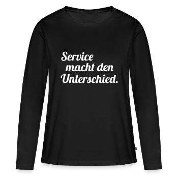 Le service fait la différence - T-shirt manches longues Premium bio Femme - noir - Devant - Julia (174cm)