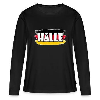Hall, Ville, Allemagne, Drapeau - T-shirt manches longues Premium bio Femme - noir - Devant - Julia (174cm)