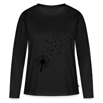 Löwenzahn - Frauen Premium Bio Langarmshirt - Schwarz - Vorne - Julia (174cm)