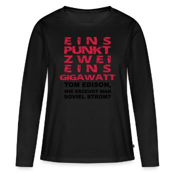 1.21 Gigawatt wie erzeugt man soviel Strom 2farbig - Frauen Premium Bio Langarmshirt - Schwarz - Vorne - Julia (174cm)