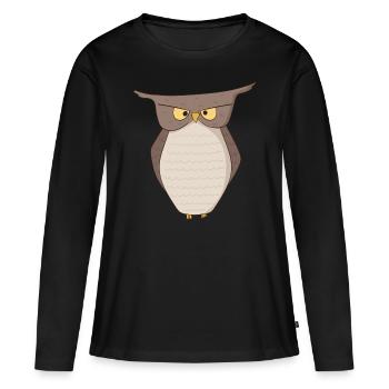 Owl Night Owls - Women's Premium Organic Long Sleeve Shirt - black - Front - Julia (174cm)