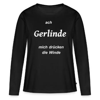 gerlinde winde pups furz - Frauen Premium Bio Langarmshirt - Schwarz - Vorne - Julia (174cm)