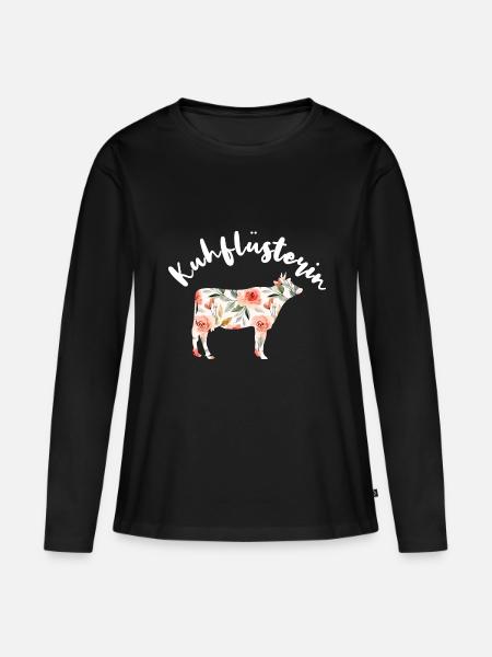 Kuhflüsterin - Frauen Premium Bio Langarmshirt - Schwarz