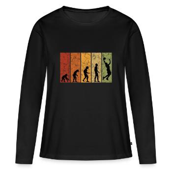 Basket basket basketteur basketteur - T-shirt manches longues Premium bio Femme - noir - Devant - Julia (174cm)