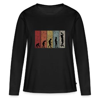 Basket basket basket basketball basketteur basketteur - T-shirt manches longues Premium bio Femme - noir - Devant - Julia (174cm)