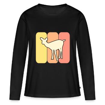 Chevreuil sauvage - T-shirt manches longues Premium bio Femme - noir - Devant - Julia (174cm)