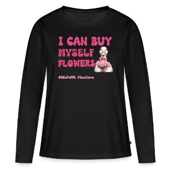 Valentinstag Selbstliebe Ente - Frauen Premium Bio Langarmshirt - Schwarz - Vorne - Julia (174cm)