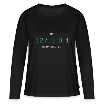 Linux T-Shirt für Linux Geeks - Frauen Premium Bio Langarmshirt - Schwarz - Vorne - Julia (174cm)