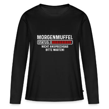 Morgenmuffel - Status - Frauen Premium Bio Langarmshirt - Schwarz - Vorne - Julia (174cm)