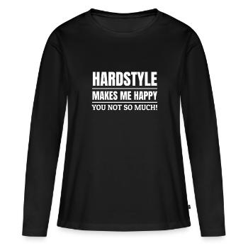 Hardstyle Merchandise Hardstyle makes me ! - T-shirt manches longues Premium bio Femme - noir - Devant - Julia (174cm)