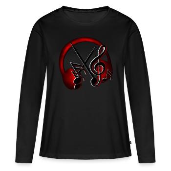 Casques - T-shirt manches longues Premium bio Femme - noir - Devant - Julia (174cm)
