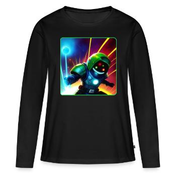 Astronaute de l’espace cool - T-shirt manches longues Premium bio Femme - noir - Devant - Julia (174cm)