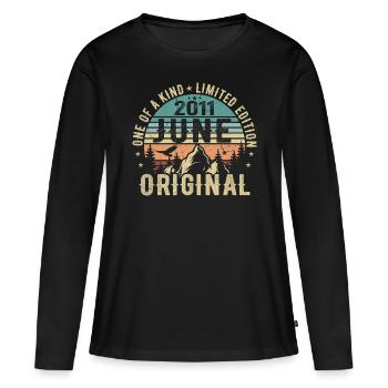 Legendär Seit Juni 2011 Geburtstag Geschenk 2011 - Frauen Premium Bio Langarmshirt - Schwarz - Vorne - Julia (174cm)