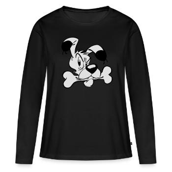 Astérix et Obélix - Idéfix Et Os - T-shirt manches longues Premium bio Femme - noir - Devant - Julia (174cm)