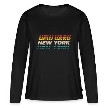 Design vintage de la ville de New York - T-shirt manches longues Premium bio Femme - noir - Devant - Julia (174cm)
