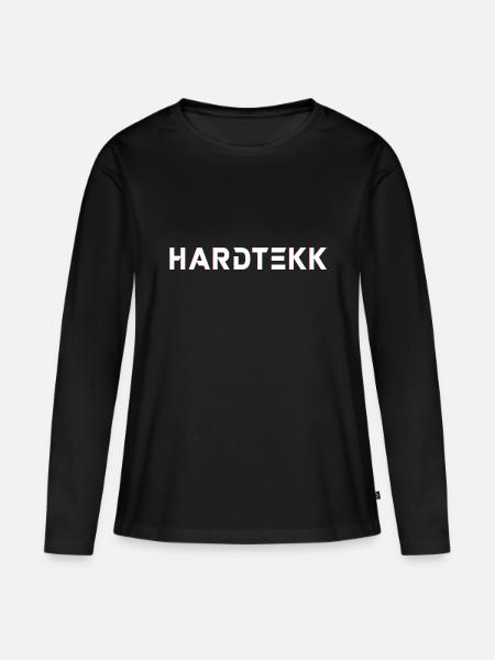 Hardtekk - Techno - Rave - Hardtekk Schriftzug - Frauen Premium Bio Langarmshirt - Schwarz