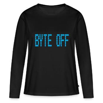 BYTE OFF für einen Informatiker und Programmierer - Frauen Premium Bio Langarmshirt - Schwarz - Vorne - Julia (174cm)