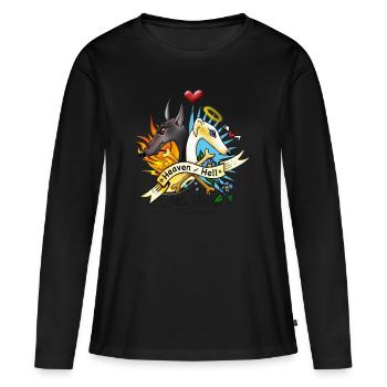 heaven_or_hell - Women's Premium Organic Long Sleeve Shirt - black - Front - Julia (174cm)