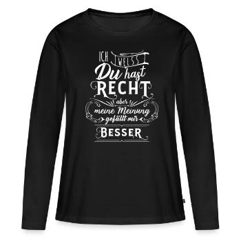 avis - T-shirt manches longues Premium bio Femme - noir - Devant - Julia (174cm)