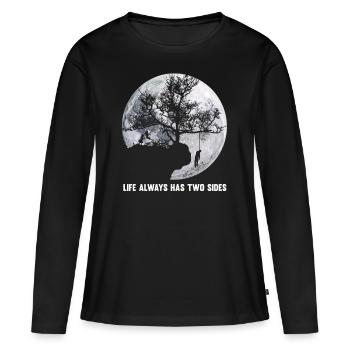 dépression - T-shirt manches longues Premium bio Femme - noir - Devant - Julia (174cm)