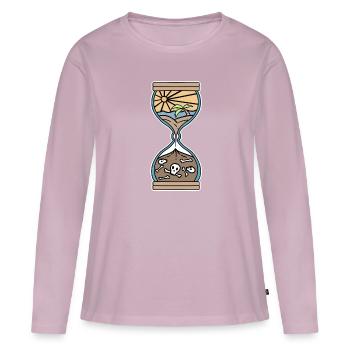 Leben Sinn Zeit Jahre Sanduhr Himmel Hölle Tattoo - Frauen Premium Bio Langarmshirt - Altrosa - Vorne - Julia (174cm)