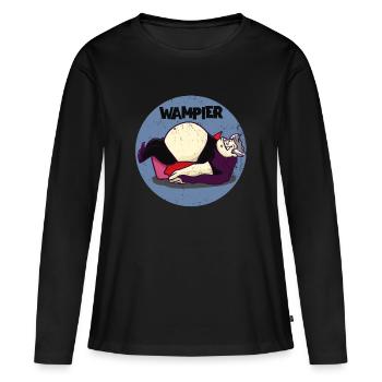 Wampier vampire graisse gros mot blague idée cadeau - T-shirt manches longues Premium bio Femme - noir - Devant - Julia (174cm)