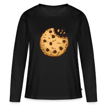 Biscuits biscuits au chocolat biscuits cadeau - T-shirt manches longues Premium bio Femme - noir - Devant - Julia (174cm)