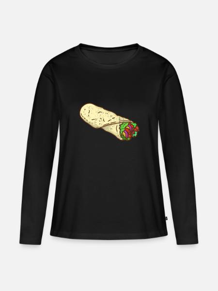 Döner Kebab Lammfleisch Lahmacun Geschenk - Frauen Premium Bio Langarmshirt - Schwarz