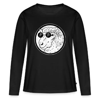 Schaf Vieh Sonnenbrille Ziege Geschenk - Frauen Premium Bio Langarmshirt - Schwarz - Vorne - Julia (174cm)
