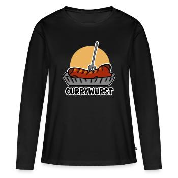 Currywurst - Frauen Premium Bio Langarmshirt - Schwarz - Vorne - Julia (174cm)