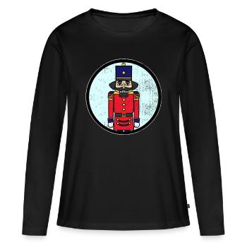 Noisette noisette noël cadeau - T-shirt manches longues Premium bio Femme - noir - Devant - Julia (174cm)