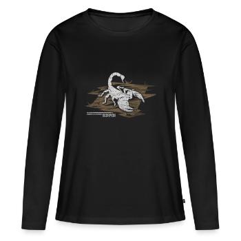 Cadeau du zodiaque araignée arachnides Scorpion - T-shirt manches longues Premium bio Femme - noir - Devant - Julia (174cm)