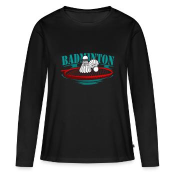 Sports de raquette de badminton - T-shirt manches longues Premium bio Femme - noir - Devant - Julia (174cm)