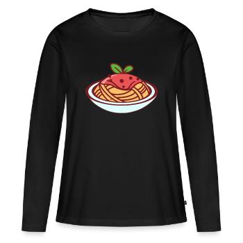 Spaghettis - T-shirt manches longues Premium bio Femme - noir - Devant - Julia (174cm)