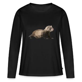 Putois polygone putois - T-shirt manches longues Premium bio Femme - noir - Devant - Julia (174cm)