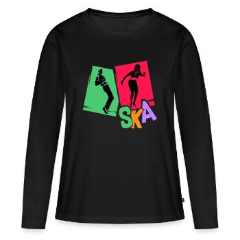 Musique ska - T-shirt manches longues Premium bio Femme - noir - Devant - Julia (174cm)