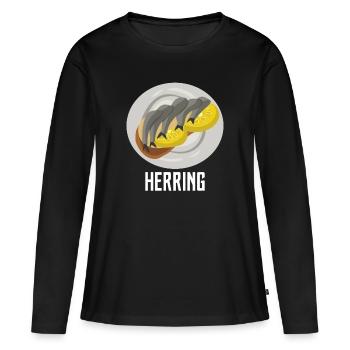 Poisson de hareng - T-shirt manches longues Premium bio Femme - noir - Devant - Julia (174cm)
